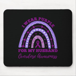 I Wear Purple For My Husnd Overdose Awareness Rain Mouse Pad