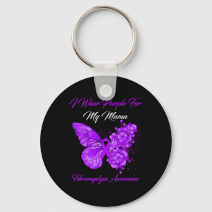 I Wear Purple For My Mama Fibromyalgia Warrior  Key Ring
