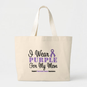 I Wear Purple For My Mom Large Tote Bag