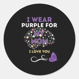 I Wear Purple For My Mother Classic Round Sticker