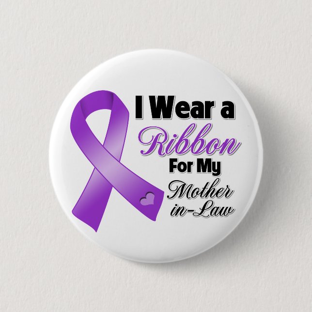 I Wear Purple For My Mother-in-Law 6 Cm Round Badge (Front)