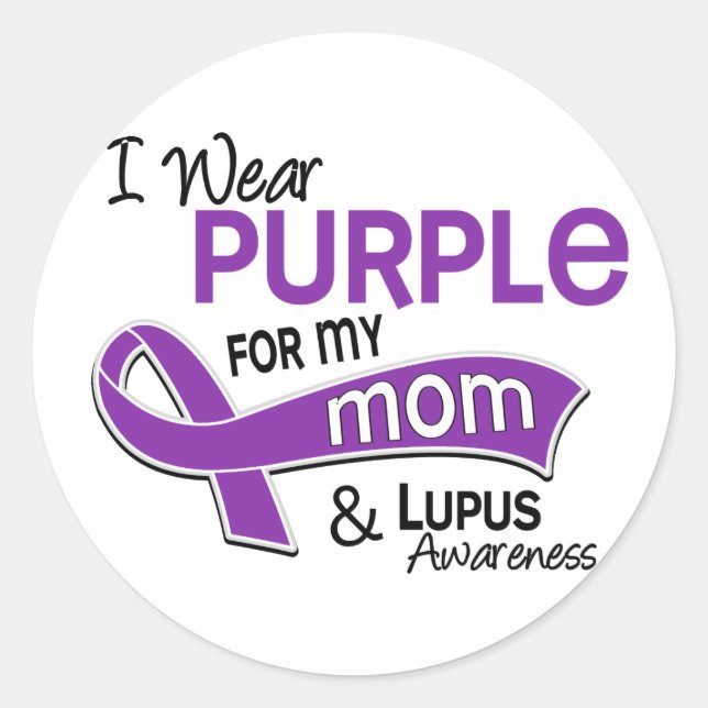 I Wear Purple For My Mum 42 Lupus Classic Round Sticker (Front)