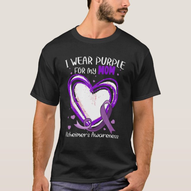 I Wear Purple For My Mum Alzheimers Awareness Cute T-Shirt (Front)