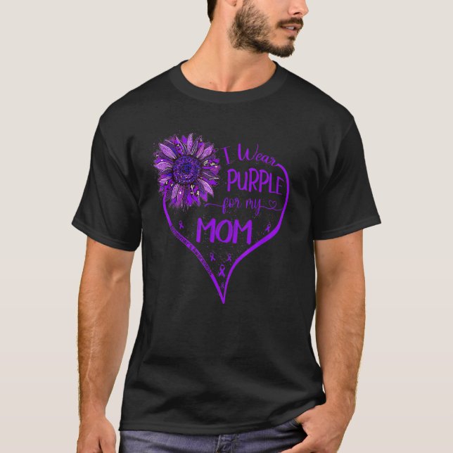 I Wear Purple For My Mum Alzheimers Awareness Sunf T-Shirt (Front)