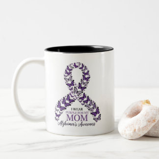 I Wear Purple for My Mum Alzheimer's Awareness Two-Tone Coffee Mug