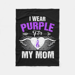 I Wear Purple For My Mum Epilepsy Awareness Costum Fleece Blanket