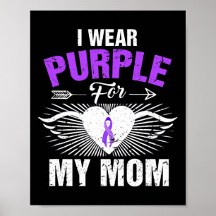 I Wear Purple For My Mum Epilepsy Awareness Costum Poster