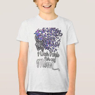 I Wear Purple For My Mum Heimers _1  Tri-Blend Shirt