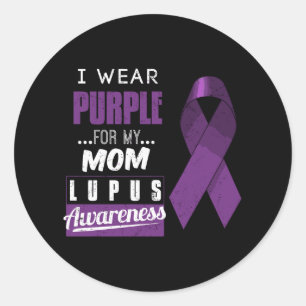 I Wear Purple For My Mum Lupus Awareness Classic Round Sticker