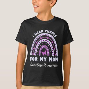 I Wear Purple For My Mum Overdose Awareness Rainbo T-Shirt