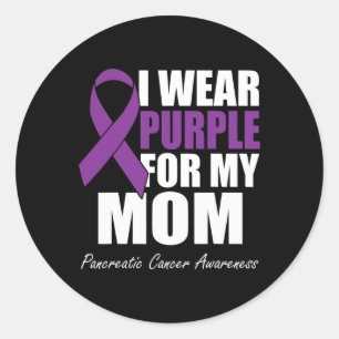 I Wear Purple For My Mum Pancreatic Cancer Awarene Classic Round Sticker