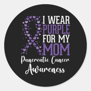 I wear Purple for my Mum Pancreatic Cancer Awarene Classic Round Sticker