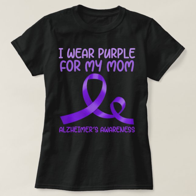 I Wear Purple For My Mum T-Shirt (Design Front)