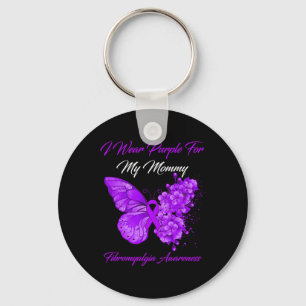 I Wear Purple For My Mummy Fibromyalgia Warrior 1 Key Ring