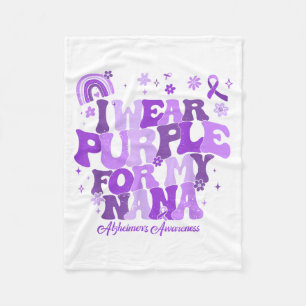 I wear purple for my nana dementia alzheimer's awa fleece blanket