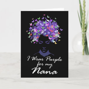 I Wear Purple For My Nana Mother Support Heimerhei Card
