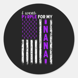 I Wear Purple For My Nana Pancreatic Cancer Usa Fl Classic Round Sticker