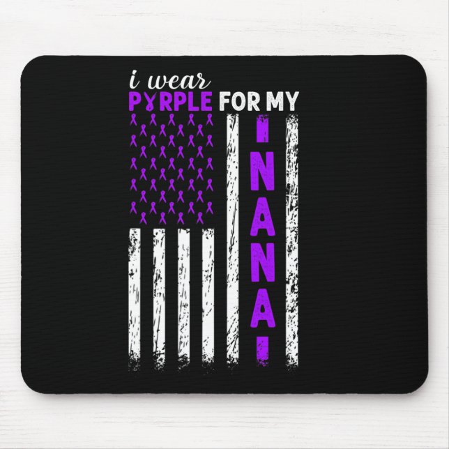 I Wear Purple For My Nana Pancreatic Cancer Usa Fl Mouse Pad (Front)