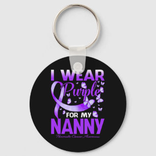 I Wear Purple For My Nanny Pancreatic Cancer Aware Key Ring