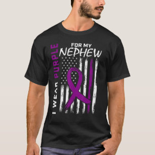 I Wear Purple For My Nephew Epilepsy Awareness Ame T-Shirt