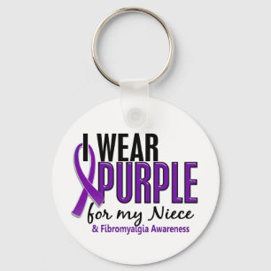 I Wear Purple For My Niece 10 Fibromyalgia Key Ring