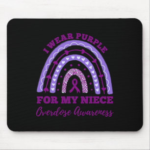 I Wear Purple For My Niece Overdose Awareness Rain Mouse Pad