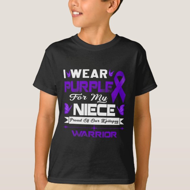 I Wear Purple For My Niece Proud Of Our Epilepsy W T-Shirt (Front)