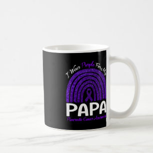 I Wear Purple For My Papa Pancreatic Cancer Rainbo Coffee Mug