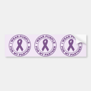 I Wear Purple For My Partner Bumper Sticker