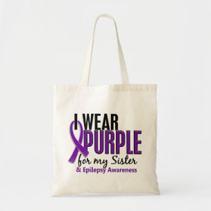 I Wear Purple For My Sister 10 Epilepsy Tote Bag