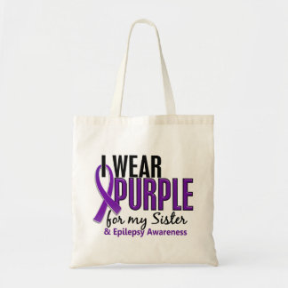 I Wear Purple For My Sister 10 Epilepsy Tote Bag