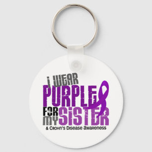 I Wear Purple For My Sister 6 Crohn’s Disease Key Ring
