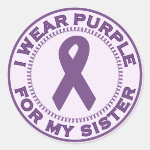 I Wear Purple For My Sister Classic Round Sticker