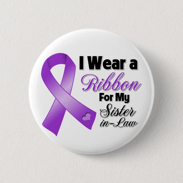 I Wear Purple For My Sister-in-Law 6 Cm Round Badge (Front)