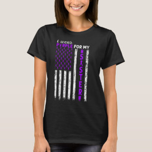I Wear Purple For My Sister Pancreatic Cancer Usa T-Shirt