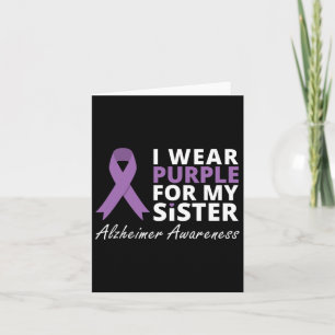 I Wear Purple For My Sister Ribbon Family Love  Card