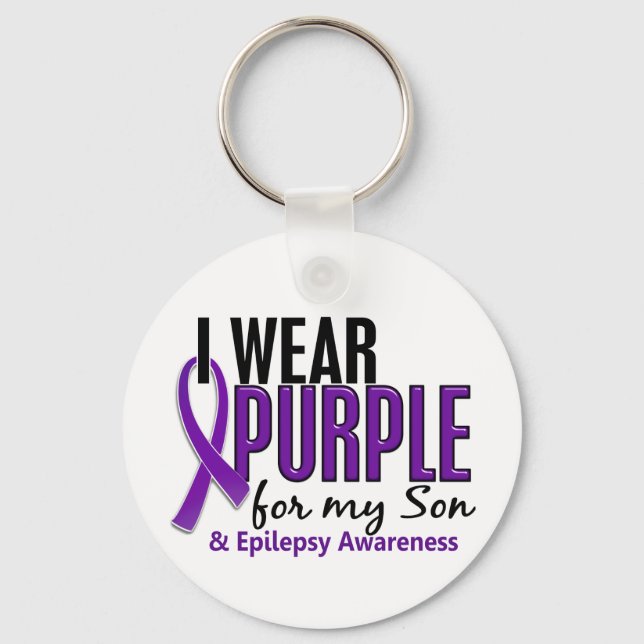 I Wear Purple For My Son 10 Epilepsy Key Ring (Front)