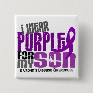 I Wear Purple For My Son 6 Crohn’s Disease 15 Cm Square Badge