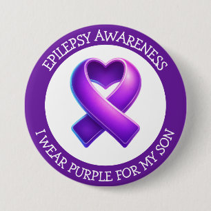 I Wear Purple for my Son   Epilepsy Awareness 7.5 Cm Round Badge