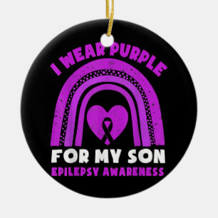 I Wear Purple For My Son Epilepsy Awareness Ceramic Tree Decoration