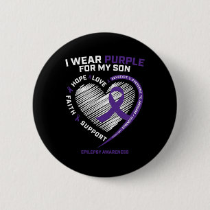 I Wear Purple For My Son Epilepsy Awareness Gifts  6 Cm Round Badge