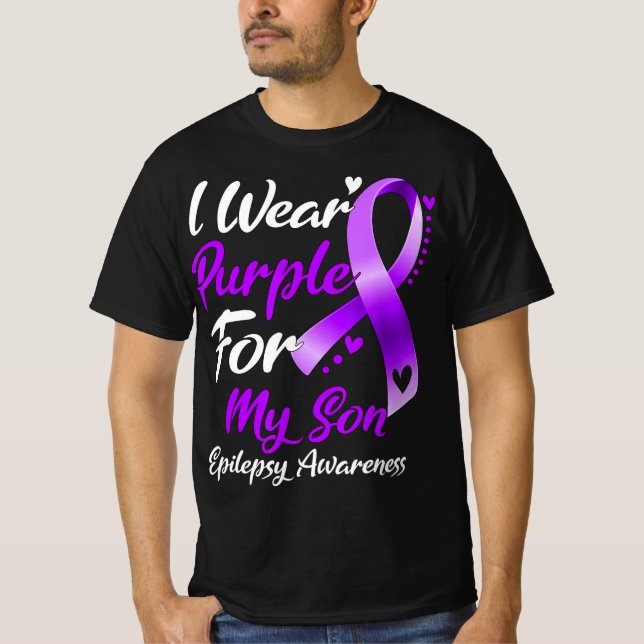 I Wear Purple For My Son Epilepsy Awareness Gifts  T-Shirt (Front)