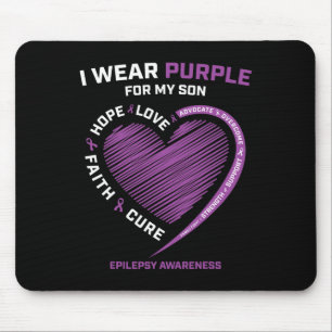 I Wear Purple For My Son Epilepsy Awareness Mum Da Mouse Pad