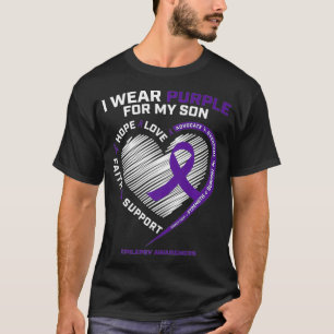 I Wear Purple For My Son Epilepsy Awareness Mum T-Shirt