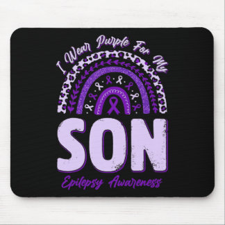 I Wear Purple For My Son Epilepsy Awareness Rainbo Mouse Pad