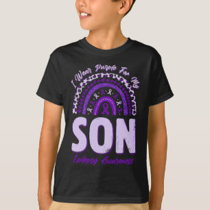 I Wear Purple For My Son Epilepsy Awareness Rainbo T-Shirt