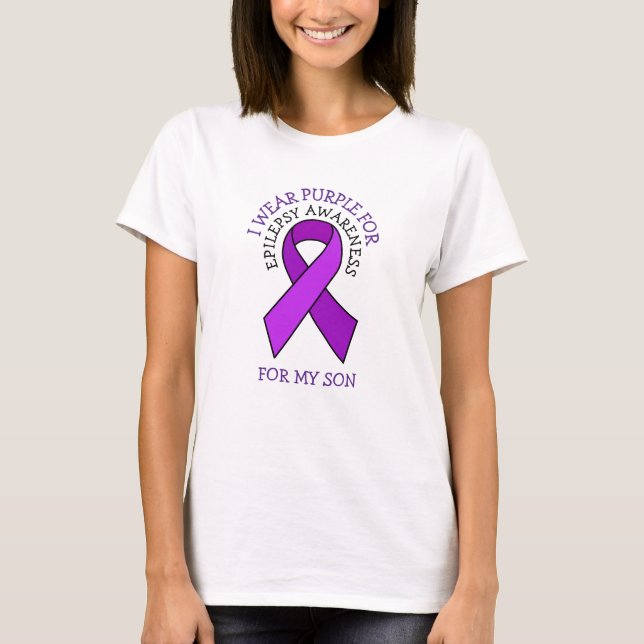 I Wear Purple for my Son | Epilepsy Awareness  T-Shirt (Front)