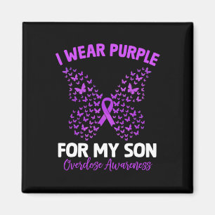 I Wear Purple For My Son Overdose Awareness Butter Magnet