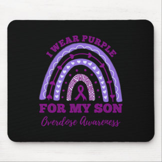 I Wear Purple For My Son Overdose Awareness Rainbo Mouse Pad