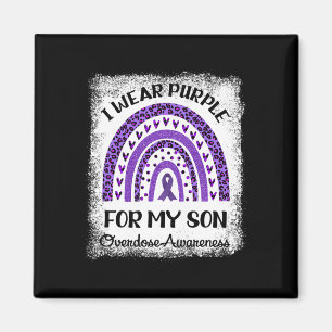 I Wear Purple For My Son Overdose Awareness Retro Magnet